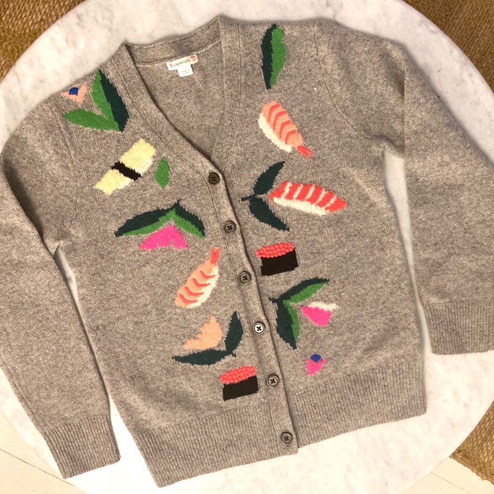 J.Crew Crewcuts Sushi Cardigan Sweater Size 12- RARE